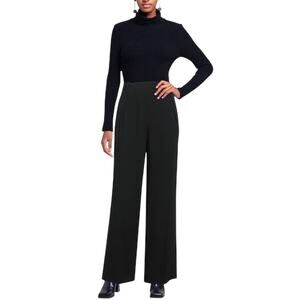 RAG & BONE Women’s Black Knit High-Waisted Wide Leg Trouser Pant